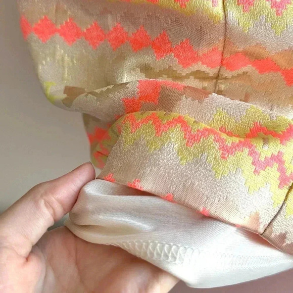 Minuet Aztec Print Neon and Gold Cocktail Dress, Open Back Dress, Medium - Picture 6 of 16